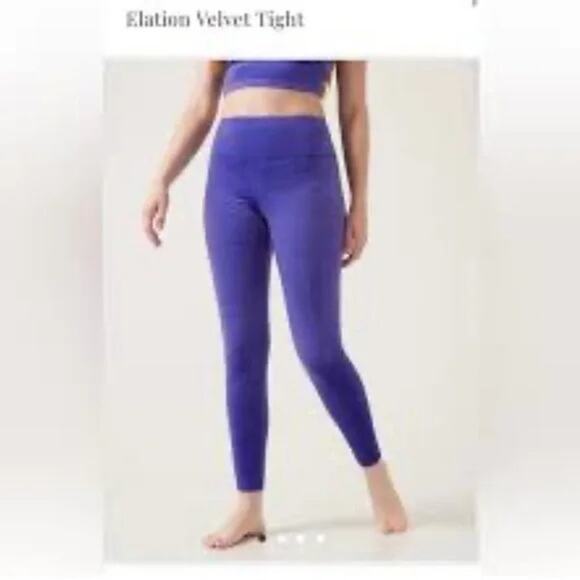 Athleta Elation Purple Velvet Tight Leggings, Sz M, NWOT - Picture 1 of 10
